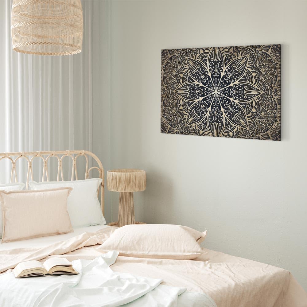 murando Quadro Mandala 120x80 cm 1 Pezzo - Stampa su Tela Strutturata XXL Grande - Quadri Moderni Soggiorno Grandi - Stampe da Parete Murale Arte Moderno Pittura - Orient Zen Spa f-A-0637-b-b