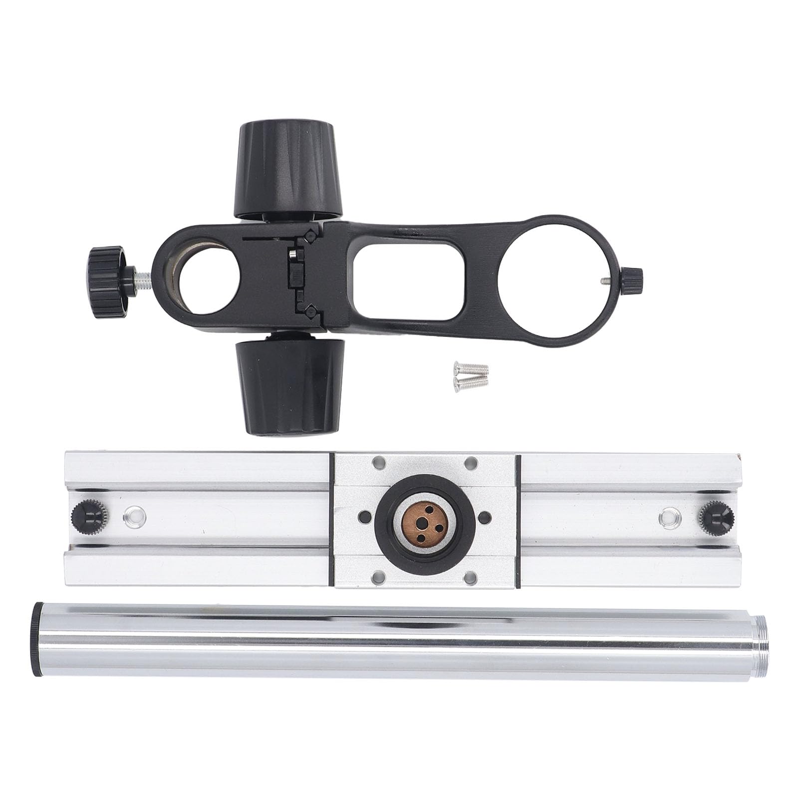 Aramox Soporte Universal Ajustable para Riel Deslizante de Microscopio, Base de Aleación de Aluminio con de 300 Mm para Uso en Laboratorio