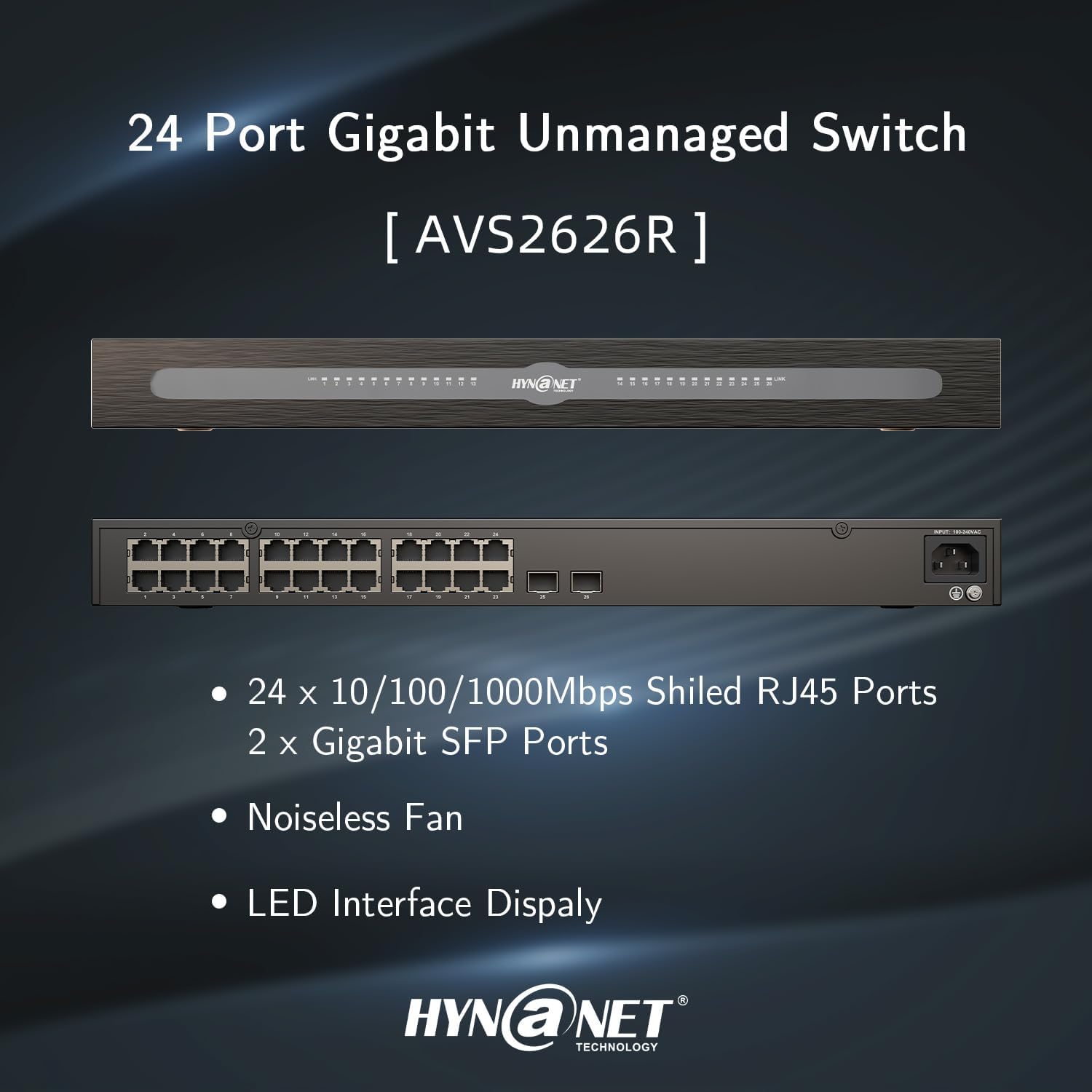 24 Port Gigabit Unmanaged Ethernet Network Switch Provide 10/100/1000Mbps for Office, Home