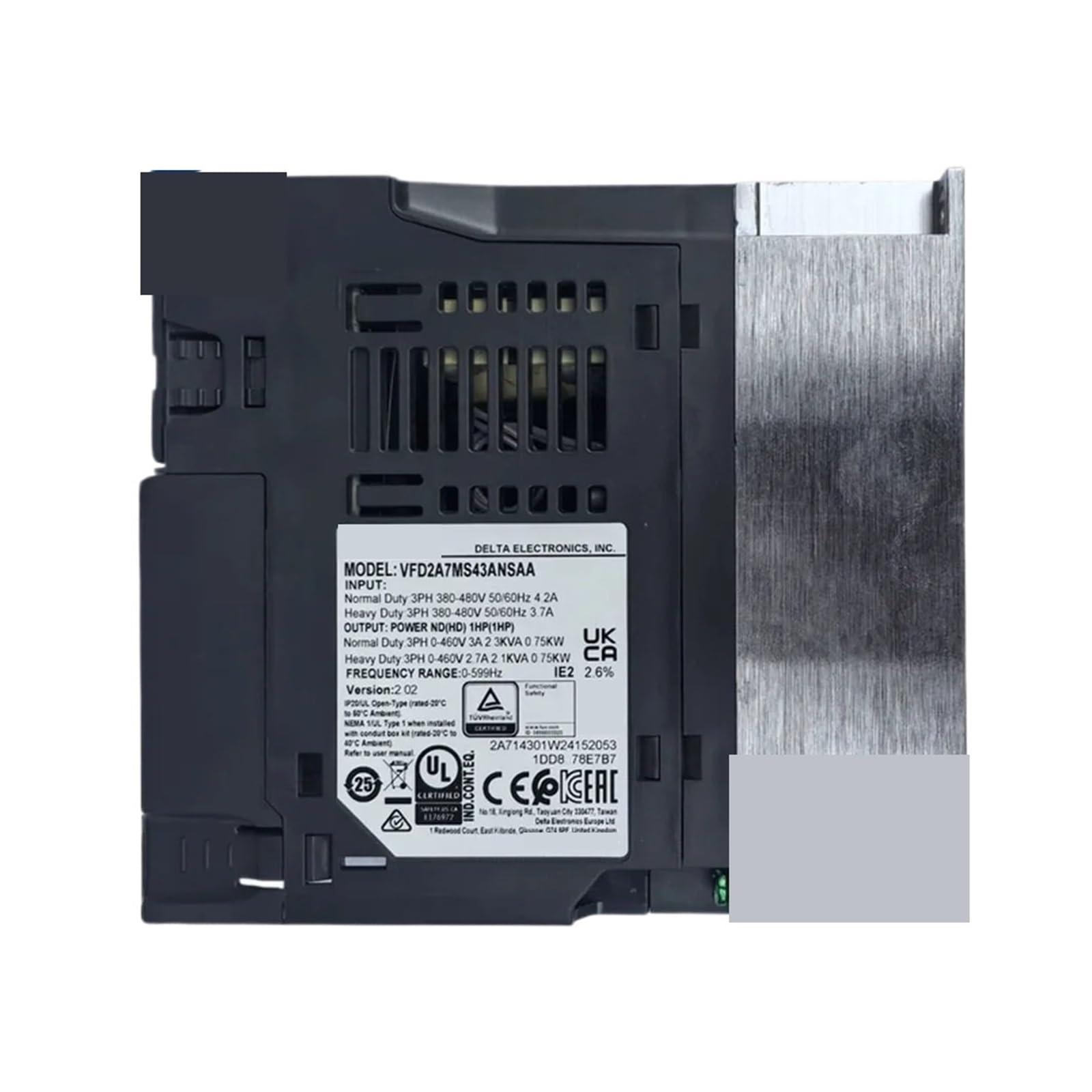 XDDQWSWA VFD2A7MS43ANSAA MS300 Variable Frequency Drive 0.75KW 380V
