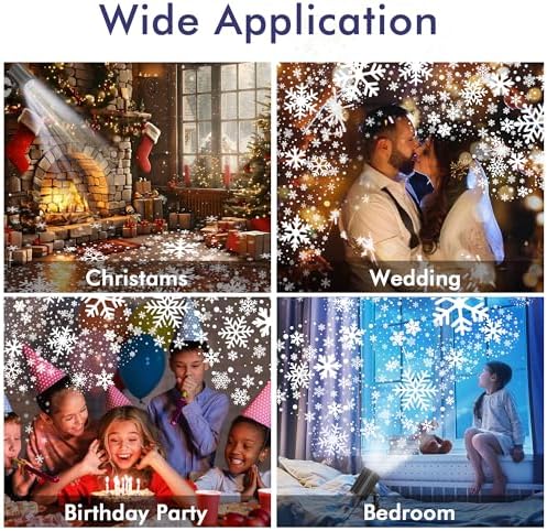 Christmas Projector Lights Outdoor, GUSODOR Dynamic Snowflake Projector IP65 Waterproof Snow Projection Lights for Indoor Outdoor Christmas... - Image 3