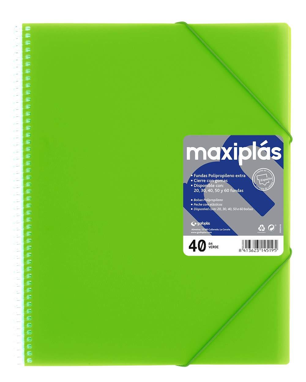 Grafoplas 39834625 Folder 40 Pockets A4 Neon Green