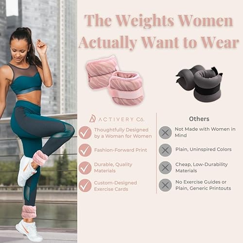 Miniatura 4 de Wrist & Ankle Weights for Women, Ideal for Fitness Workout, Gym, Pilates, Dance, or Yoga, Includes Exercise Guide & Mesh Travel Bag, 1 Pair, 1 Lb