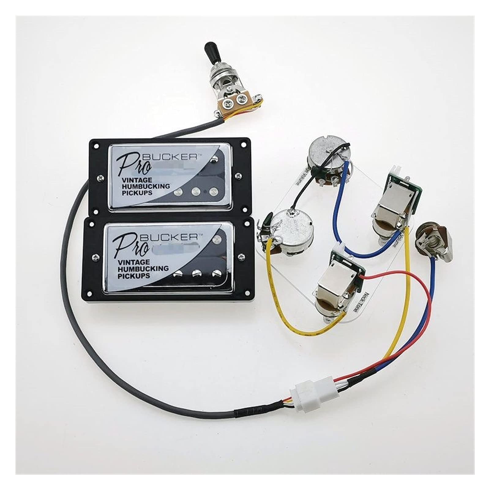 Jitazhijia Cr Bk With Wiring Humbucker Alnico Bucker Pro Guitar Pickups With Wiring Harness For Epiphone/Gibson Guitar Double Coil Pickups Pickups (Color : )