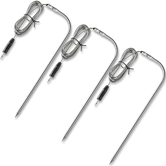Flutesan 3 Pcs Meat Thermometer Probe Replacement 2.5mm Plug for Grills