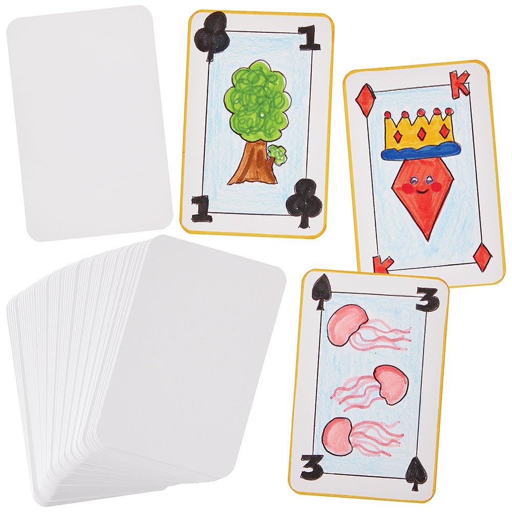 Baker Ross FN554 Cartes à Jouer Vierges Lot de 3 - Créez Vos Propres Cartes