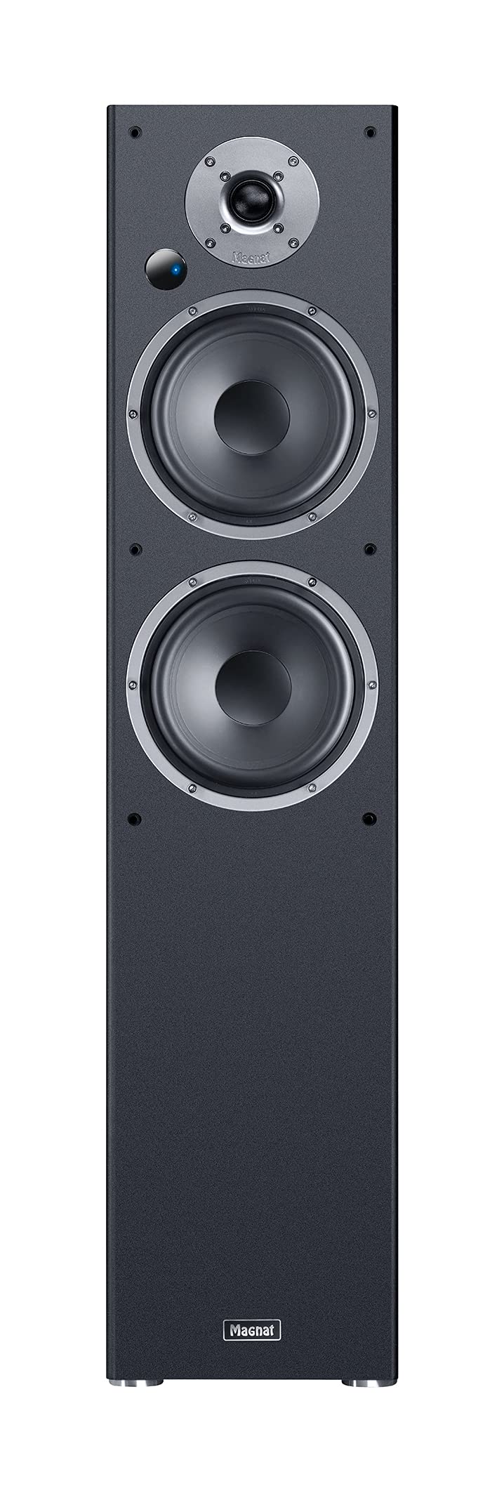 Magnat Monitor Reference 5A, Bluetooth-Stereo-Standlautsprecher mit HDMI, hochwertiger Phono-Vorverstärker, 1 Paar, schwarz | Aktives 2.5-Wege-Stereo-Paar mit 2x60 W RMS, HDMI ARC, Bluetooth 5.0 aptX, Phono/RCA, optischem Eingang und AUX.