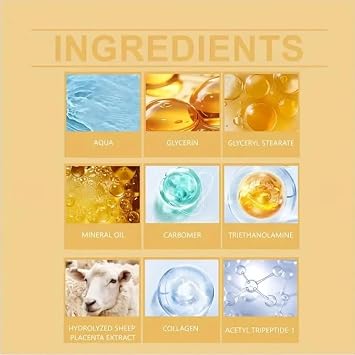 Sheep Placenta Cream, 50g Sheep Placenta Extract Activity Collagen Cream, Face Instant Repairing Creams, Deep Hydration, Reduce Wrinkles and Fine Lines, Improve Skin Elasticity (1pcs)