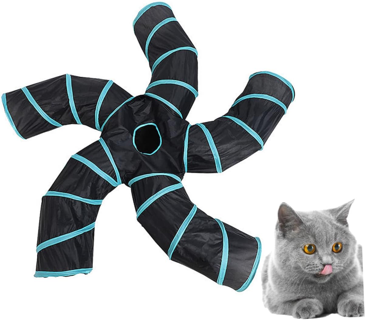 Foldable Cat Tunnel Interactive Tube for Cats Playing Durable and Space Saving Educational Game for Indoor Cats and Kittens