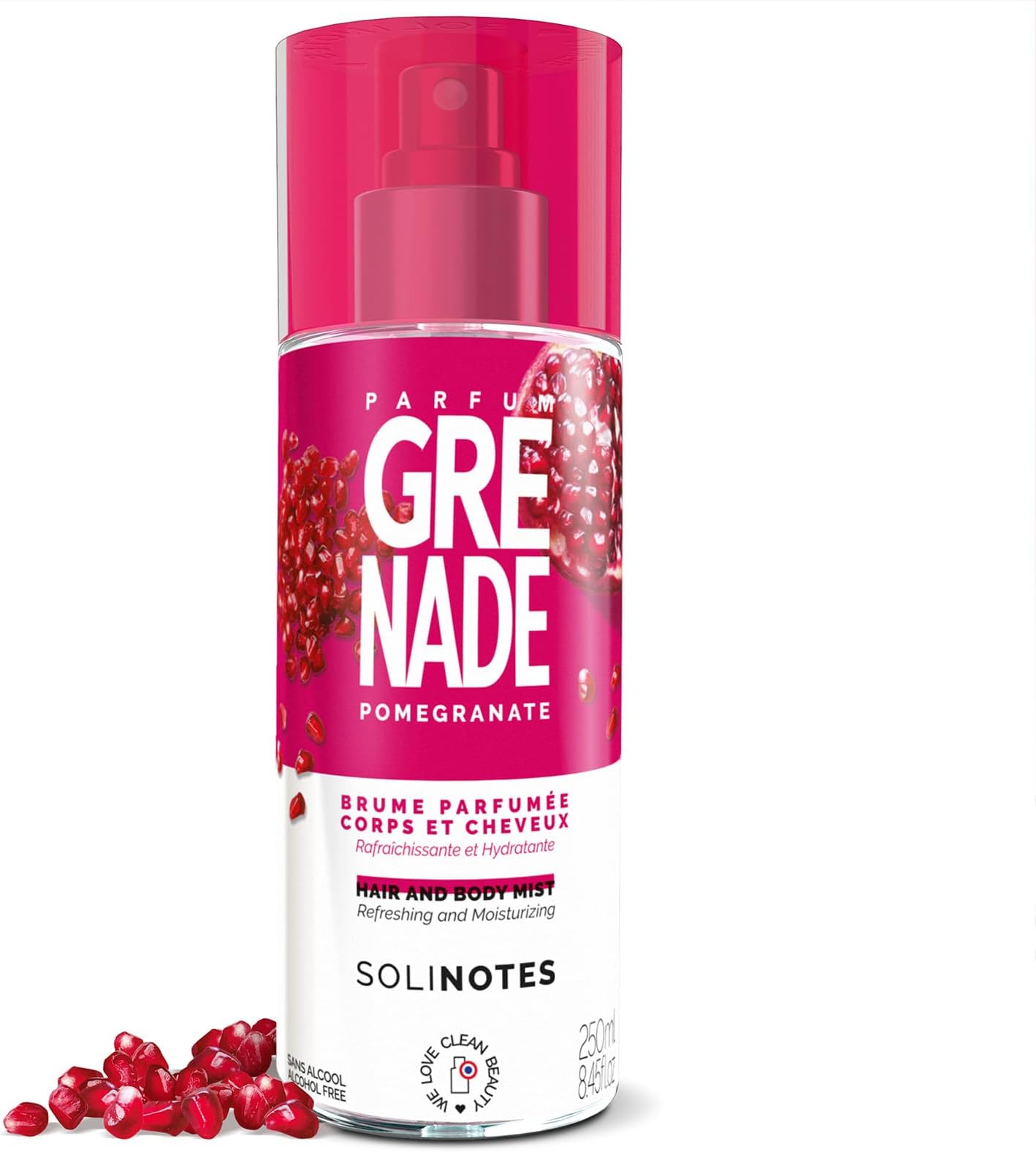 Pomegranate Body Mist by SOLINOTES | Refreshing And Hydrating Womens Fragrances - Alcohol-Free | Body Spray for Women and Hair | 8.45 fl.oz