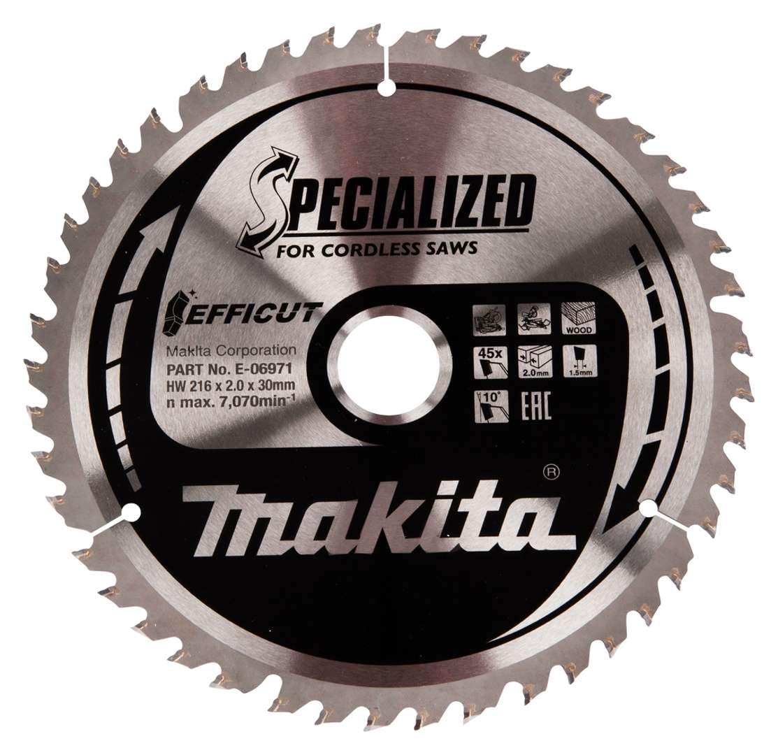 Makita E-06971 TCT Efficut Hoja de sierra 216 x 45T