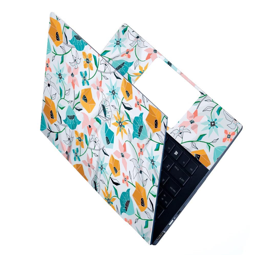 Image of Full Laptop Skin Bubble-Free HD Quality Sticker for Laptops Upto 15.6 inch Compatible with Apple /Dell /HP /Lenovo /Acer /Asus /Sony (Dustproof|Waterproof|Scratchproof|Reusable)-Tulip FL1