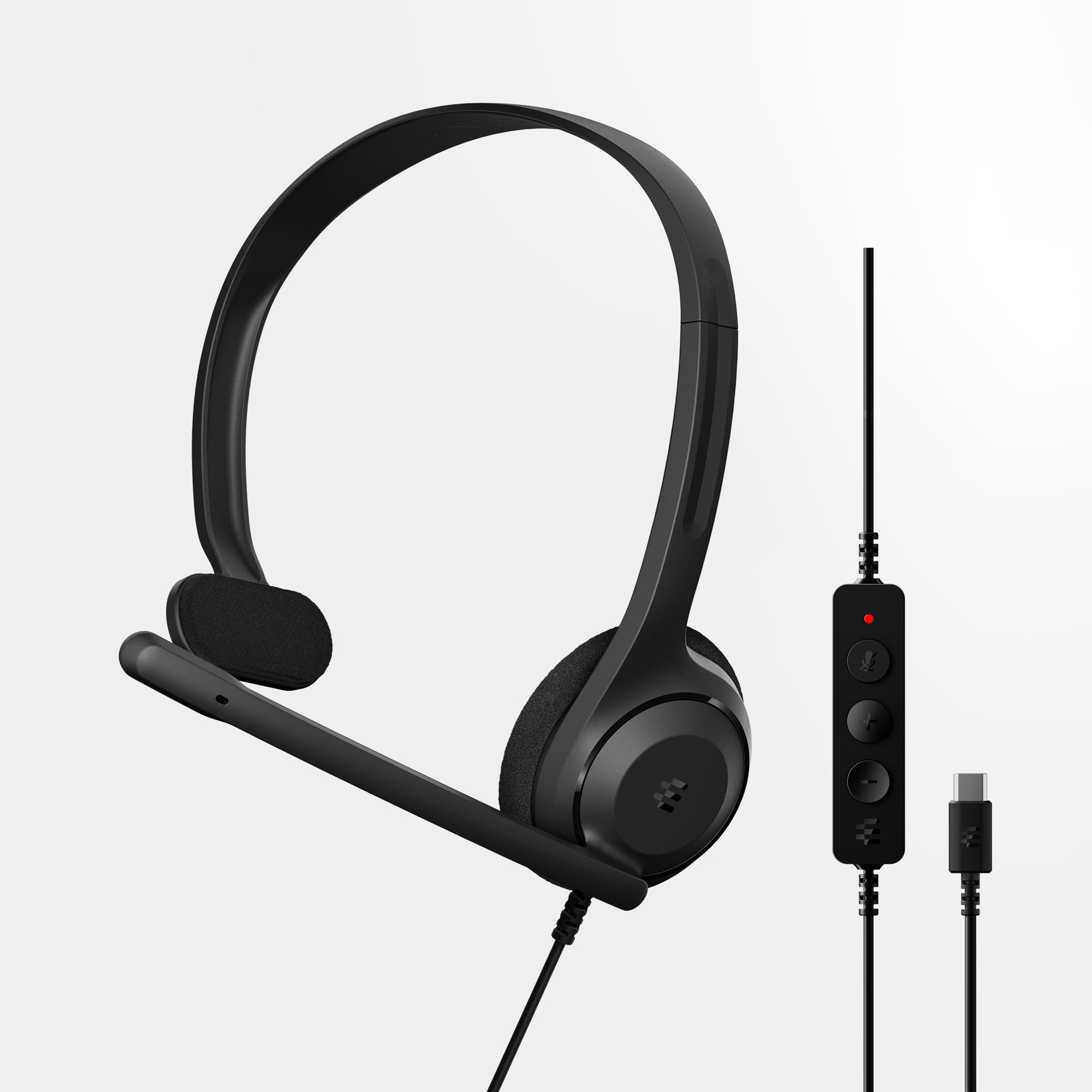 EPOS C1 USB-C Mono Headset - Single-Sided Wired Headset with Noise-Canceling Mic, Ultra-Light Design, Premium Clarity, USB-C Plug, Chromebook Certified, Perfect for Business Calls & Office Use