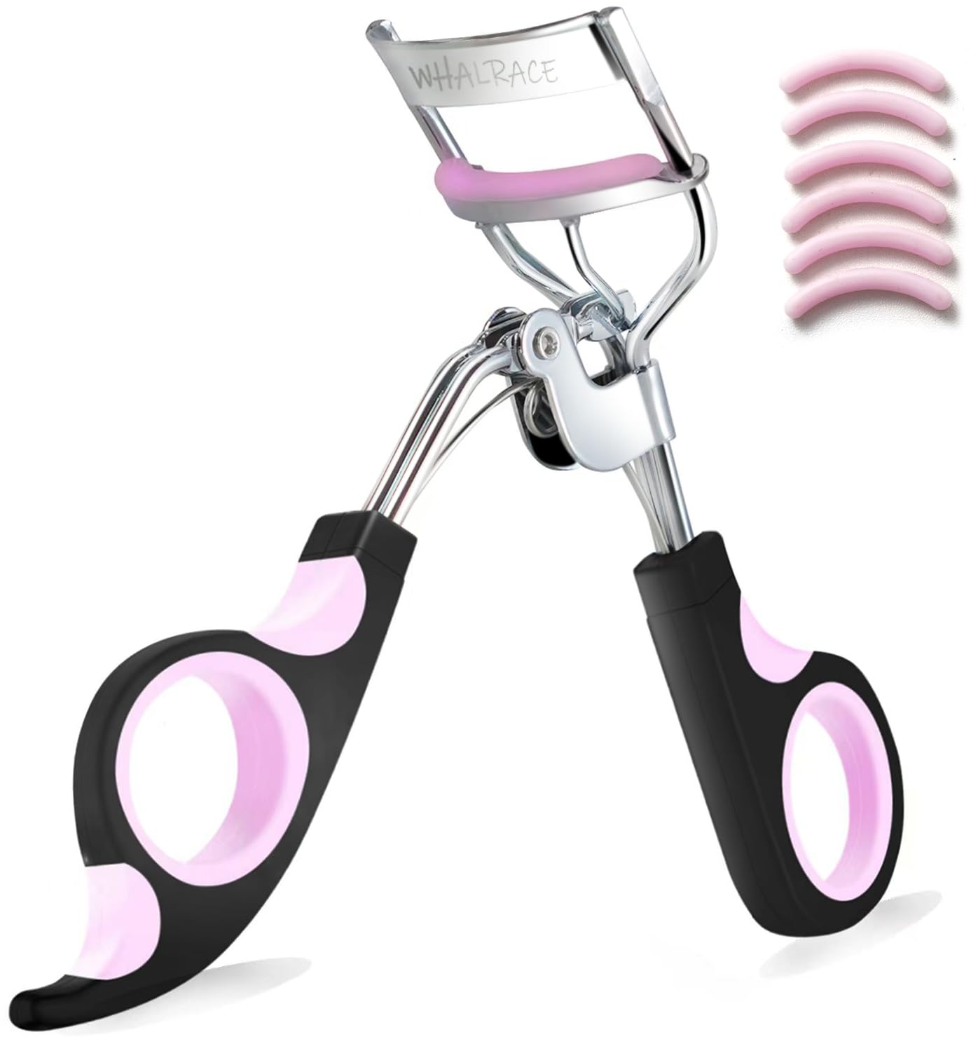 Eye Lash Curler with 6PCS Extra Replacement Pads, Whalrace Superior Curling Effect Eyelash Curler, Cozy to Grip and Use, Valentines Day Gifts for Her