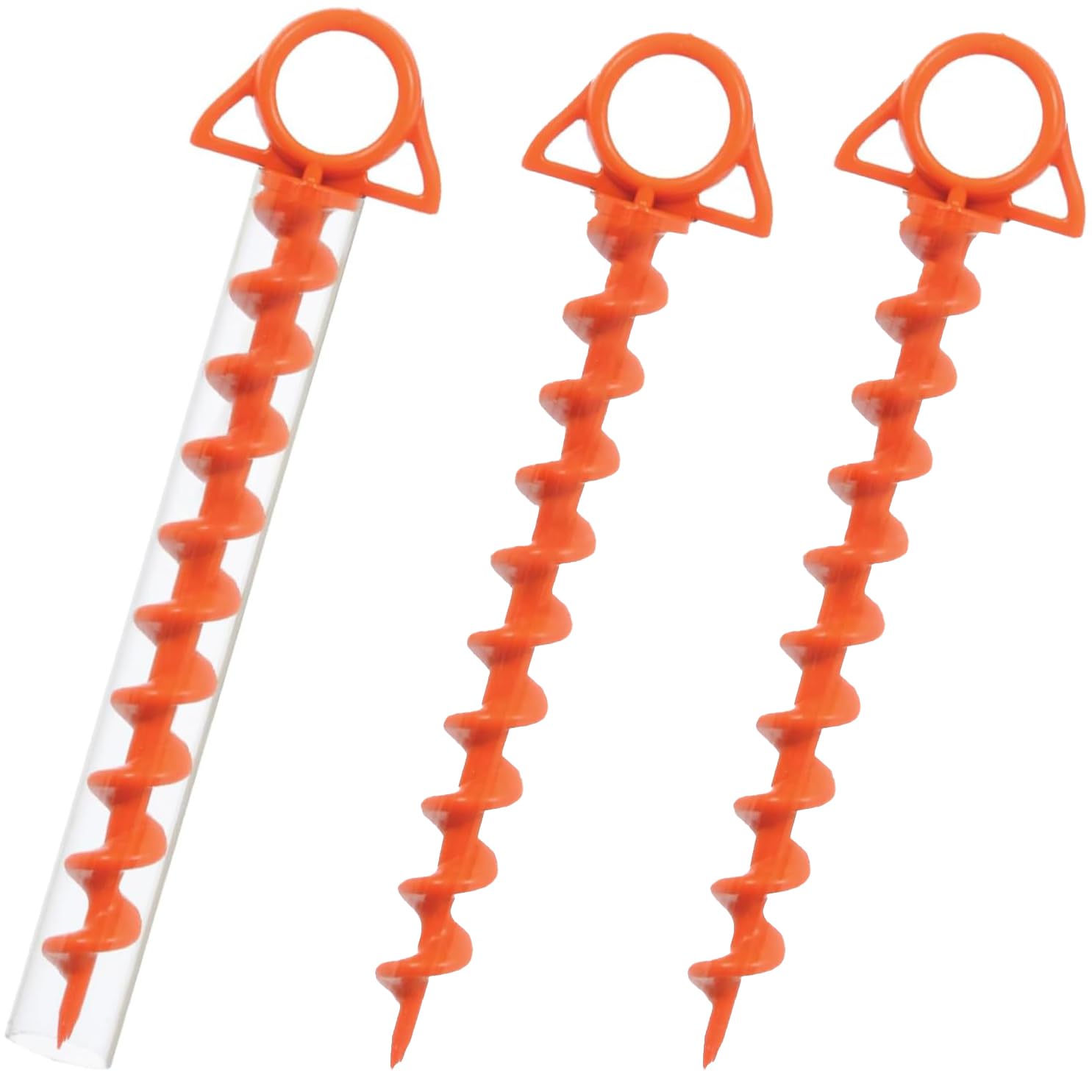 Ultimative spiralförmige Kunststoff-Zeltheringe, 30,5 cm, für robuste Strandzelt-Heringe, Baldachin, hoher Wind, Sanddächer, Outdoor, Wandern, Camping, inklusive T-Griff-Werkzeug (3 Stück)