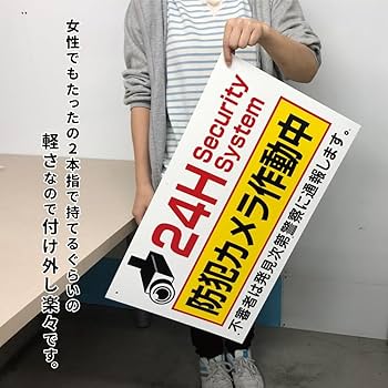 Amazon.co.jp: いいネットサイン 防犯看板 24H防犯カメラ作動中