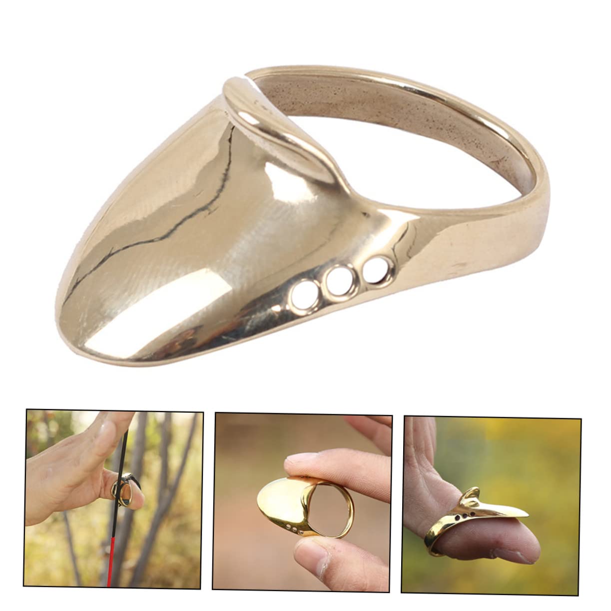 SUPVOX Traditional Archery Thumb Ring Brass Wrench Finger Tab Durable Thumb Guard