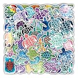 ウミガメ 海亀 かめ 海洋生物 幼稚園 幼稚園 目印 紛失防止 シール ステッカー (50枚JA)