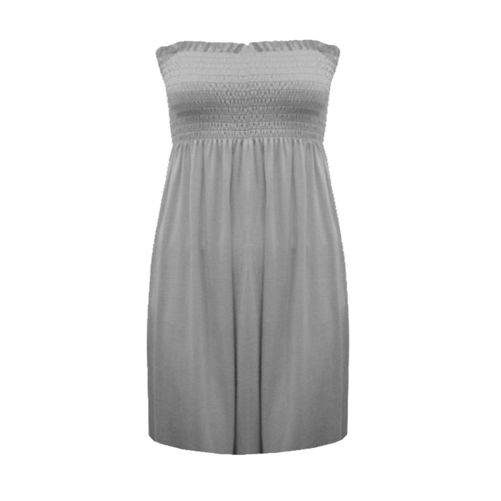 Barakah Womens Bandeau Elasticated Shearing Boobtube Top (UK 12/14 - M/L, LIGHT GREY)