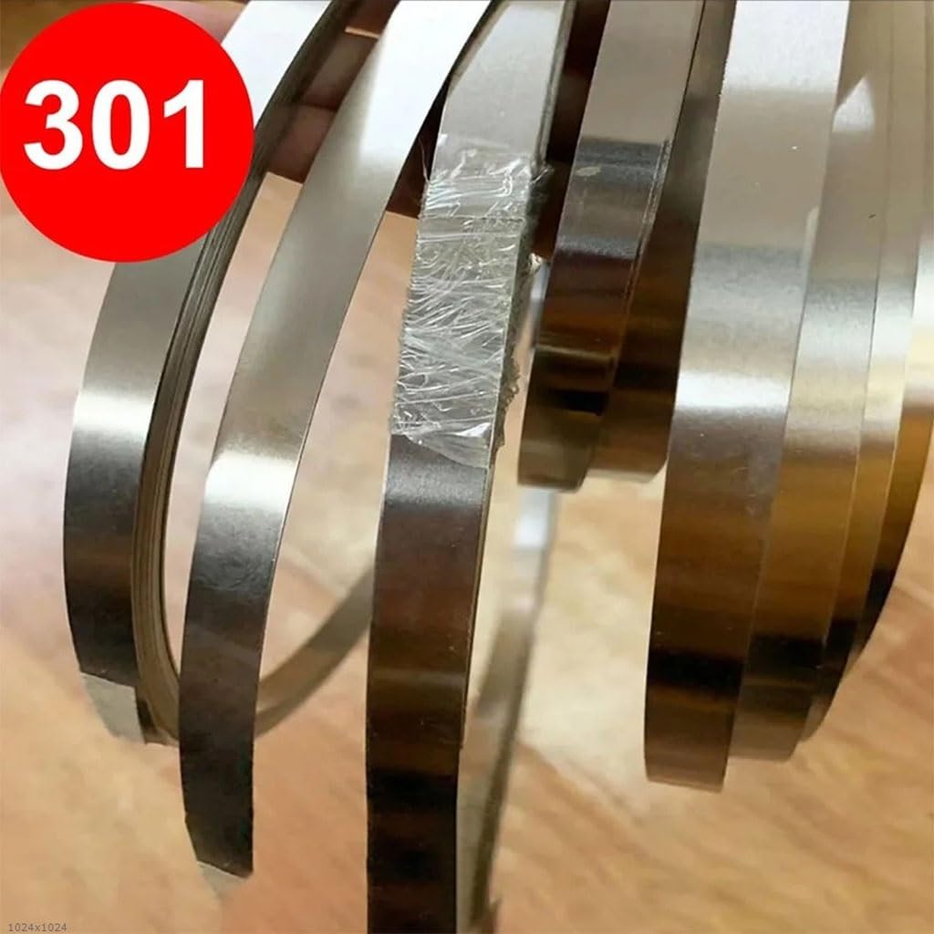 301 Edelstahlband 0,25 mm x 1000 | Hochelastischer Folienstreifen for Federn und Bastelarbeiten(0.25x300x1000mm)