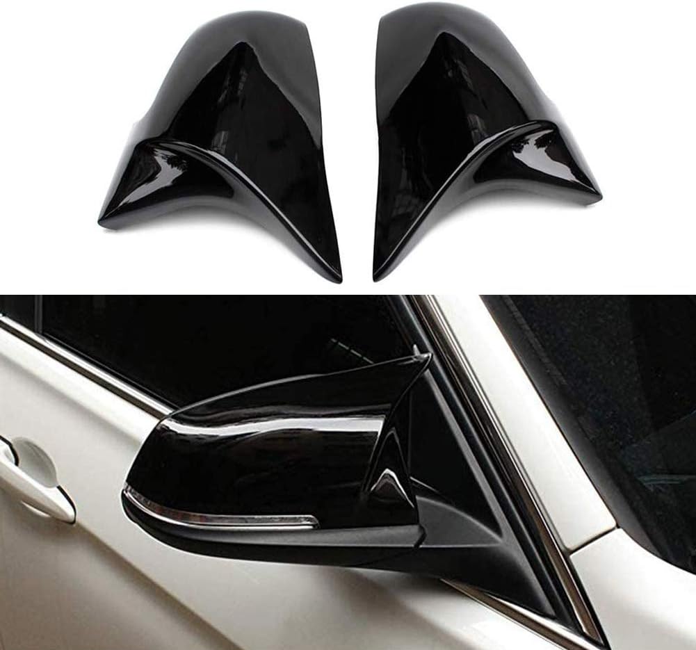 CLIO Door Rearview Mirror Cover Cap Replacement for BMW F20 F22 F23 F30 F31 F32 F33 F36 F87 M2 X1 E84 (Glossy Black)