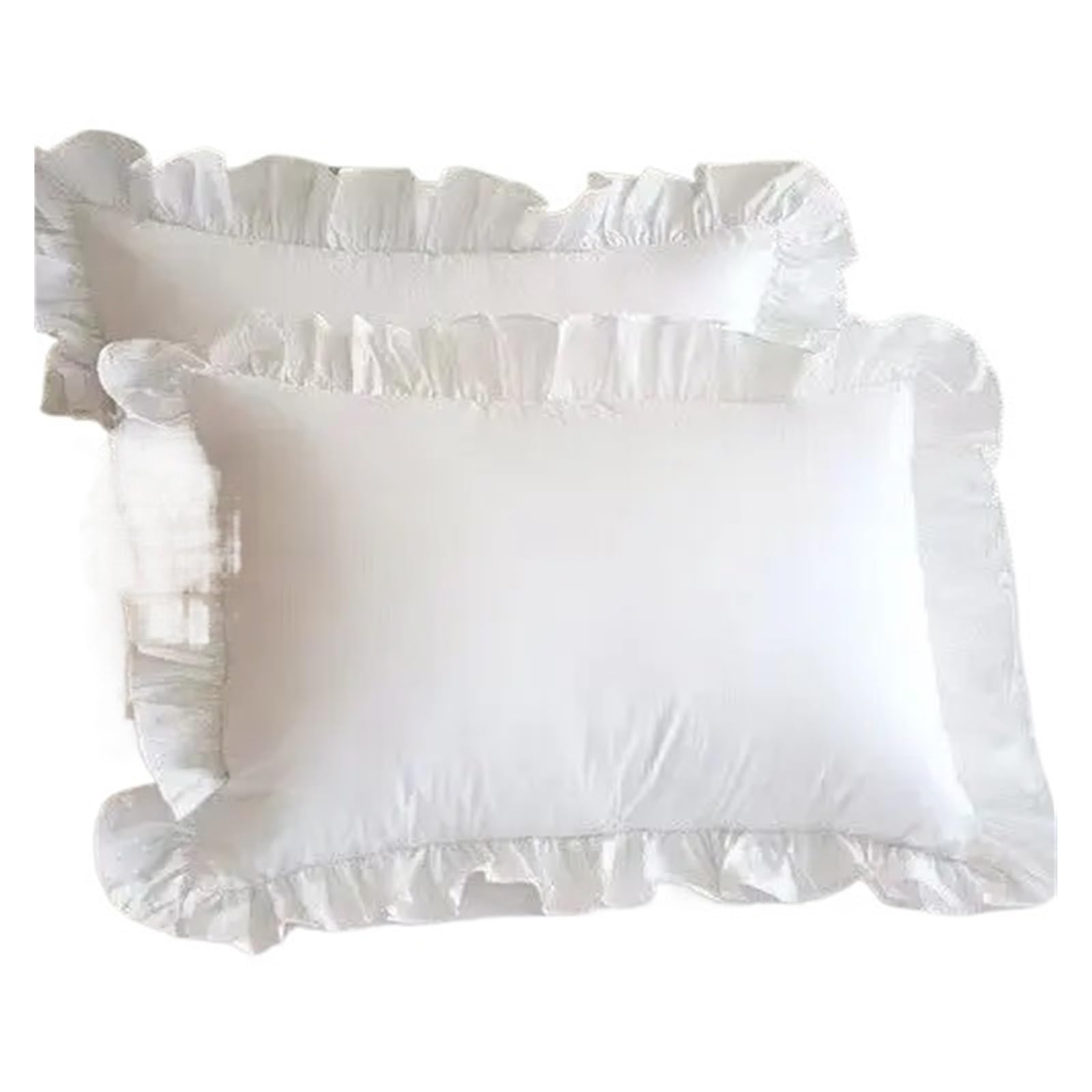 LYXYGMV Princess Pillowcases With Ruffles Multiple Sizes Pillow Cover Comfortable Case For the Bedroom(White,1Pcs 30x50cm)
