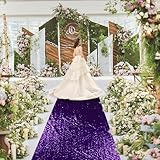 Wedding Aisle Runner Purple 2FTx15FT Sequin Carpet Sparkly Rug for Indoor Outdoor Engagement Ceremony Decoration