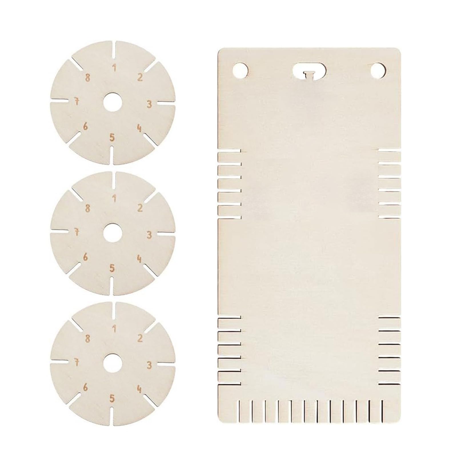 NEWFT Wood Circular Jewelry Weaving Board for Kids Adults Crafting Sturdy Portable Designs Wood Weaving Tool