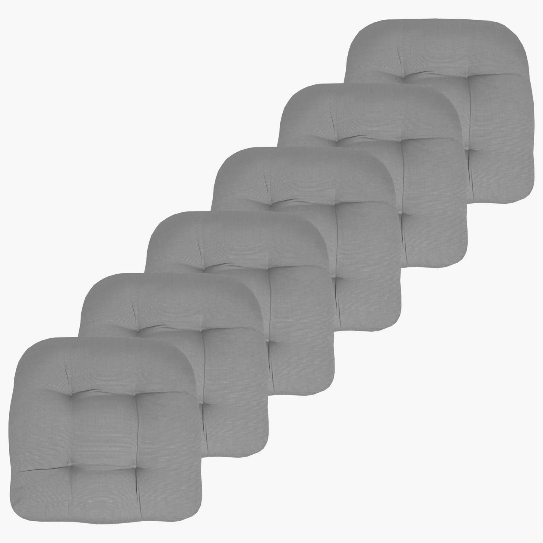 Cojines Para Sillas De Exterior Sweet Home Collection - Paquete De 4, 19x19 Pulgadas, Relleno Grueso De Fibra | Blanco, Reversible Y Duradero