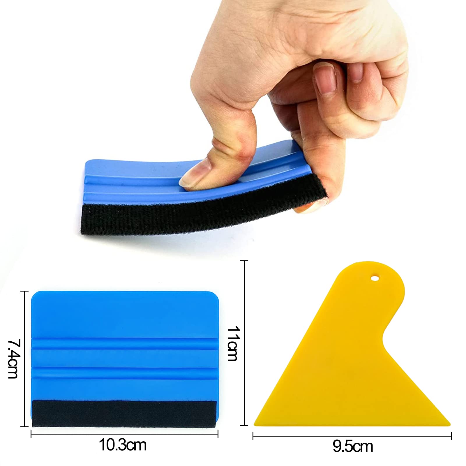 2 Raclettes En Vinyle Avec Bord En Feutre - Pour Films Auto, Scrapbooking Et Lissage