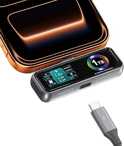 SSD magnético portátil para iPhone para ProRes 4K 60fps grabación de video, 1TB de almacenamiento externo para iPhone 1716 ProPro Max, iMacMacBook,