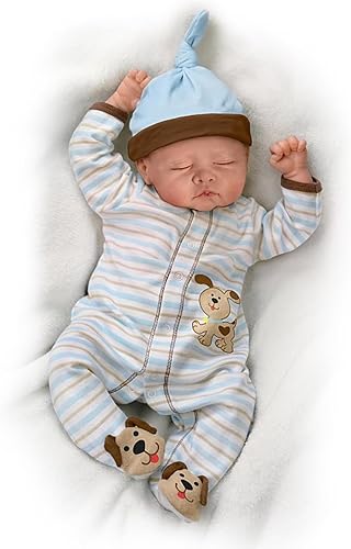 Miniatura 6 de The Ashton-Drake Galleries muñeco bebé realista en cuna de Linda Murray de 19 pulgadas