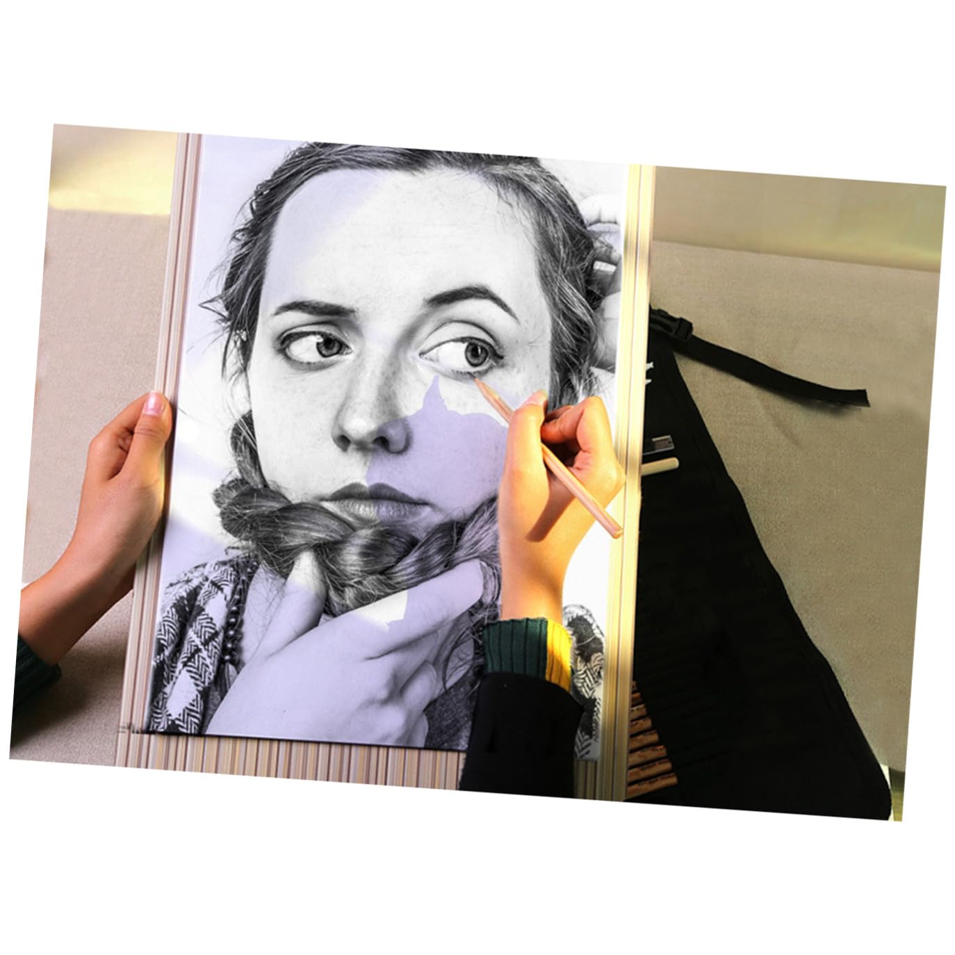 Drewniana tablica kreślarska, 36 x 48 cm, z 6 klipsami, przenośna paleta szkicowników dla artystów, do rysowania i malowania, idealny szkicownik dla studentów i profesjonalistów