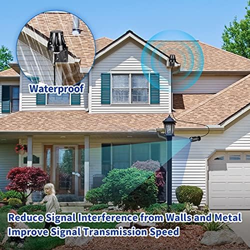 Bingfu Outdoor WiFi Aerial DualBand 2.4GHz 5.8GHz Wall Mount MIMO RP-SMA & SMA Male WiFi Antenna Replacemet for WiFi Router Hotspot USB WiFi Adapter Range Extender Gateway Video Surveillance Monitor
