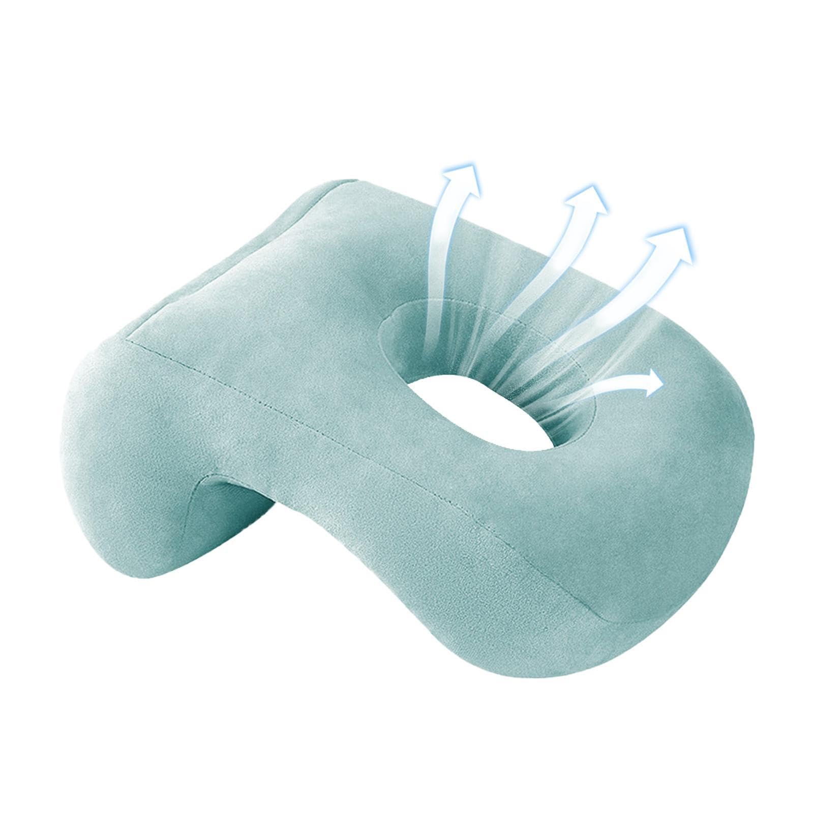 Nap Sleeping Pillow Cushion,Soft Nap Donut Pillow, Desk Nap Pillow with Hollow Design Ideal for Face Down Sleeper Back Support Royal for Office School 32cm