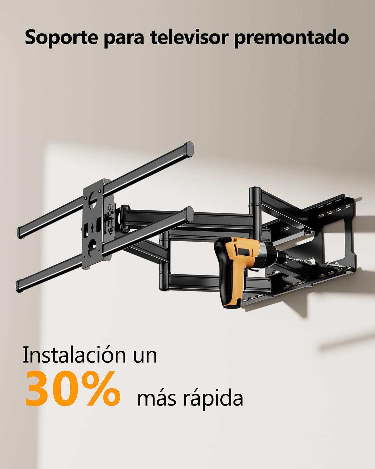 Soporte TV Pared para Pantallas Planos y Curvos de 60-120 Pulgadas, Soporte Pared TV Movimiento Completo Inclinable y Giratorio con Brazos Dobles, Máximo VESA 1000x600 mm hasta 125 kg