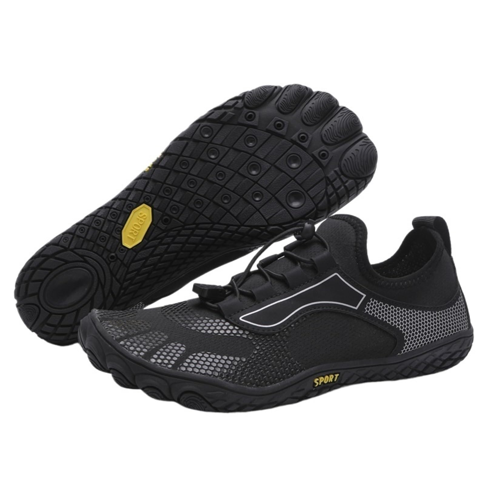 Uomo Donna Scarpe da Spiaggia Scarpe da Nuoto Scarpe da Immersione Scarpe da Acqua Fitness Mare A Piedi Nudi Estate All'aperto Scarpe da Pesca(Black,46)