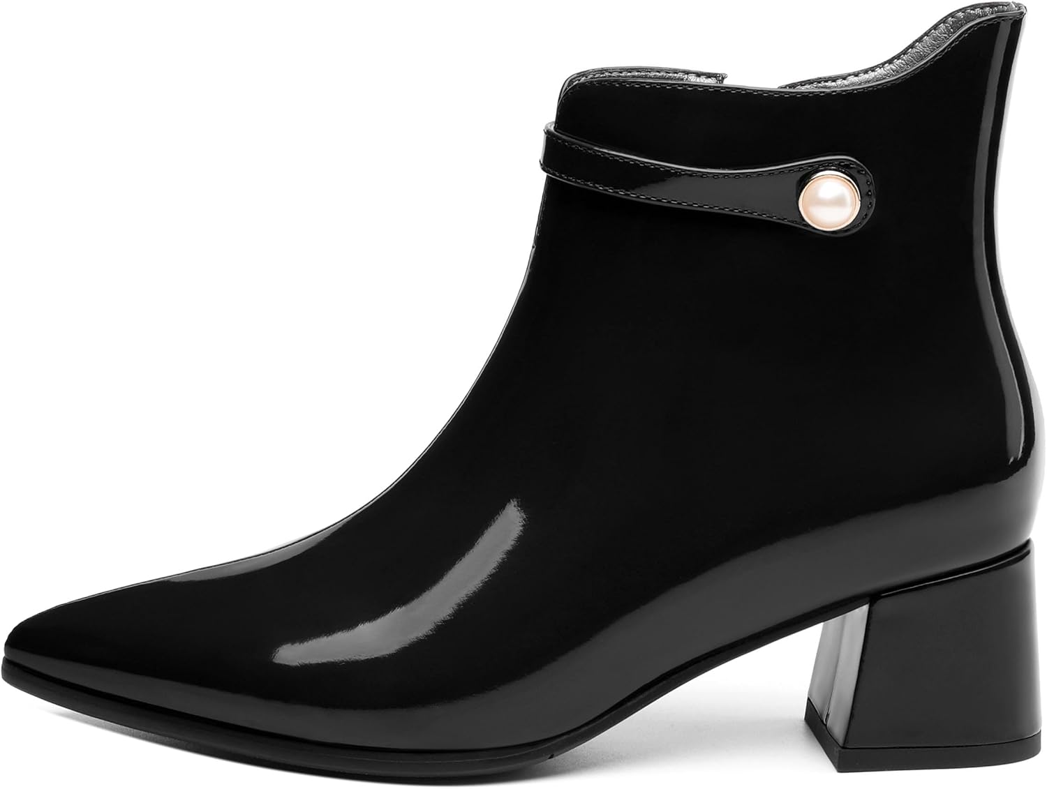 Women's Ankle Boots Chunky Low Heels Chelsea Ankle Booties Pointed Toe Fashion Side Zipper Short Boots for Women - Image 2