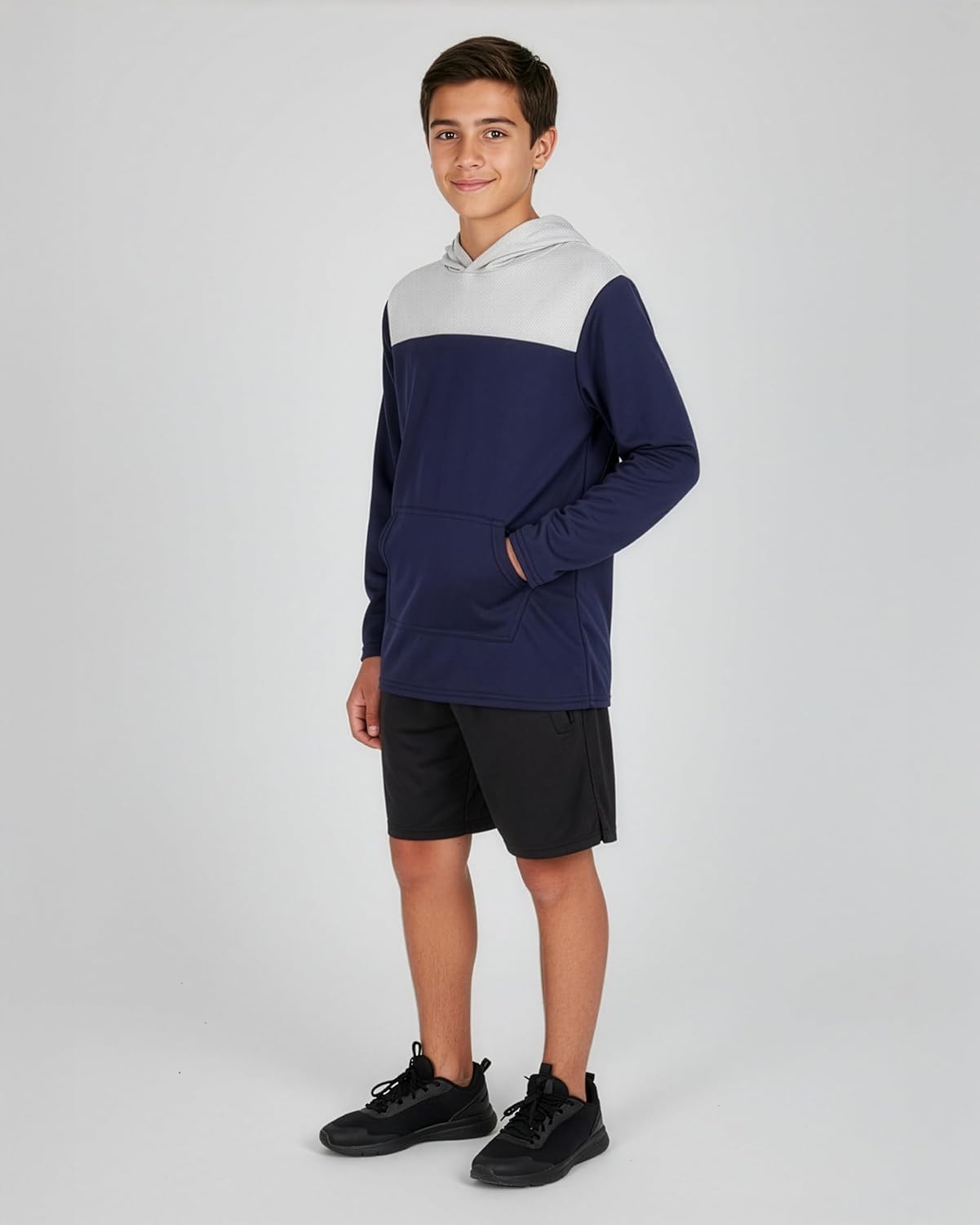 Real Essentials 3 Pack: Boys Hoodies – Youth Mesh Long Sleeve Sweatshirts with Pocket for Kids & Teens - Image 4