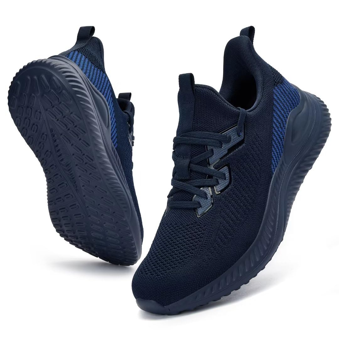 Akk Mens Slip On Wide Walking Shoes Memory Foam Runnning Tennis Shoes Lightweight Breathable Casual Sneakers