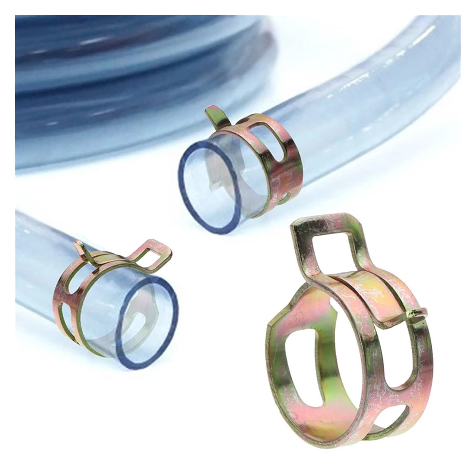 LYVQZPWLRPino de Seguridad, Abrazadera de Manguera de Silicona for vacío, 20 Unidades, de 6 mm a 20 mm, for Combustible, Aceite, Agua, Tubo de Manguera(Black 22mm)