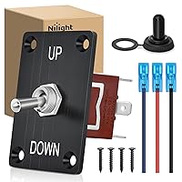 Vista 21 de Nilight Interruptor de palanca resistente al agua de 2 pines 2 posiciones de encendido apagado SPST 12V DC 30A con panel de montaje y tapa