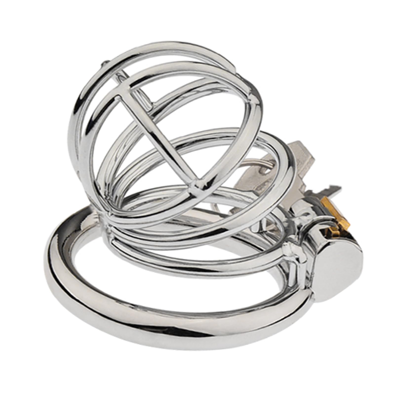Jaula de castidad de acero inoxidable para pene, jaula de castidad masculina de metal, cinturón de castidad, jaula para pene, juguete sexual BDSM, set de juguetes sexuales duros (Φ40mm)