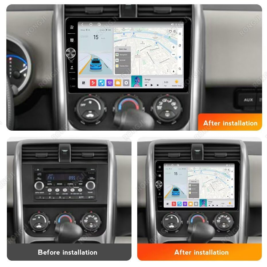 Upgrade Radio for Honda Element: 8Core 4+64GB Stereo with Knob for Honda Element 2002-2011 Head Unit 10.1