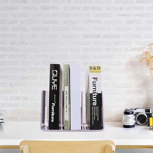 Vista 13 de Alipis Práctico sujetalibros escritorio estante de libros Dilicar libros titular de exhibición del estudiante Morado