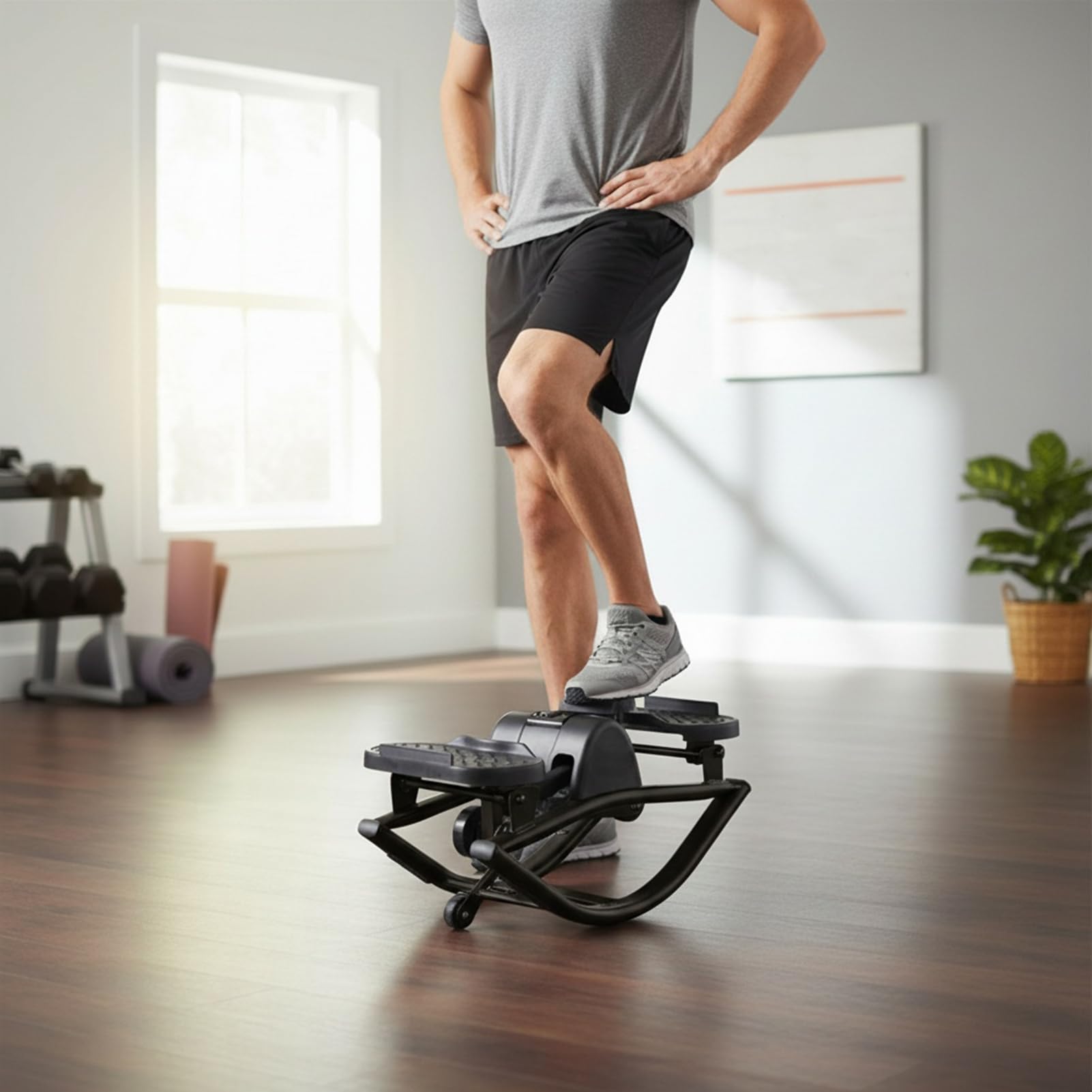 Stepper de entrenamiento – Equipo de fitness compacto portátil para entrenamiento de rocas, máquina de equilibrio cardiovascular para activación muscular, gimnasio en casa, apartamento, oficina