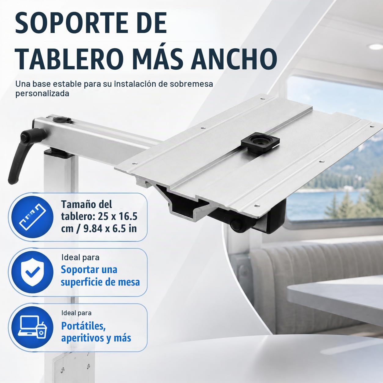 Madelynn Pata de mesa giratoria 360°, capacidad de carga de 50 kg, patas de mesa con cremallera de 17 cm, patas de mesa ajustables desmontables con asas, anodizadas, resistentes a la corrosión para
