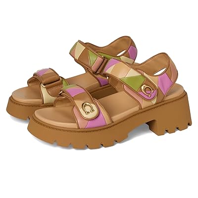 COACH Brynn Platform Quilted Patchwork Leather Sandals Women