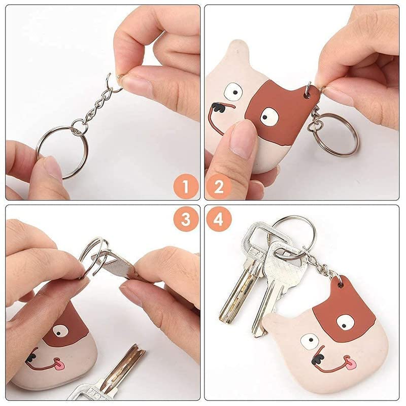 Image of DIY Crafts Pack Of 10 Pcs, Keychain Rings Screw Eye Mindi, Silver Key Chain Rings Kit, Keychain Rings with Chain and Jump Ring with Screw Ey (Pack Of 10 Pcs, Keychain Rings Screw Eye Mindi)