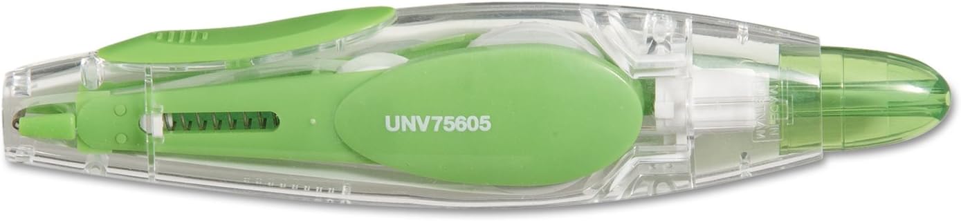 Universal Retractable Pen Style Correction Tape, Transparent Gray/Red Applicator, 0.2 x 236, 4/Pack